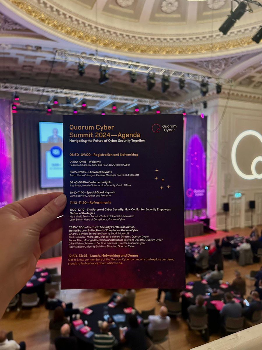 QuorumCyber's tweet photo. Our CEO &amp; Founder @FedeCharosky welcomes our customers and partners  to the second annual Quorum Cyber Summit 🎉 What a day it’s set to be! 

#QuorumCyberSummit2024 https://t.co/YURaXPqp2y