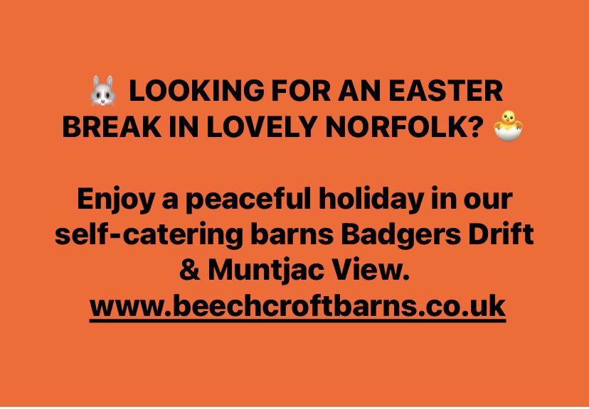 BeechcroftBarns's tweet photo. Located in Cawston, North Norfolk.
Our barns benefit from having their own private patio areas to enjoy the gorgeous meadow views with wildlife aplenty 🦌 🐇. Ideally situated to explore the market towns of Aylsham and Holt, and the gorgeous @BlicklingHallNT only 6 mins away. https://t.co/yh84IeTMhV