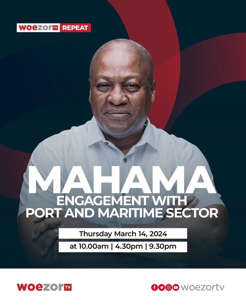 WoezorTV brings you a playback of NDC flag bearer John Mahama’s engagement with players in Ghana’s port and maritime sector. The engagement was part of Mahama’s #BuildingGhanaTour of the Greater Accra Region. #Woezortv2years