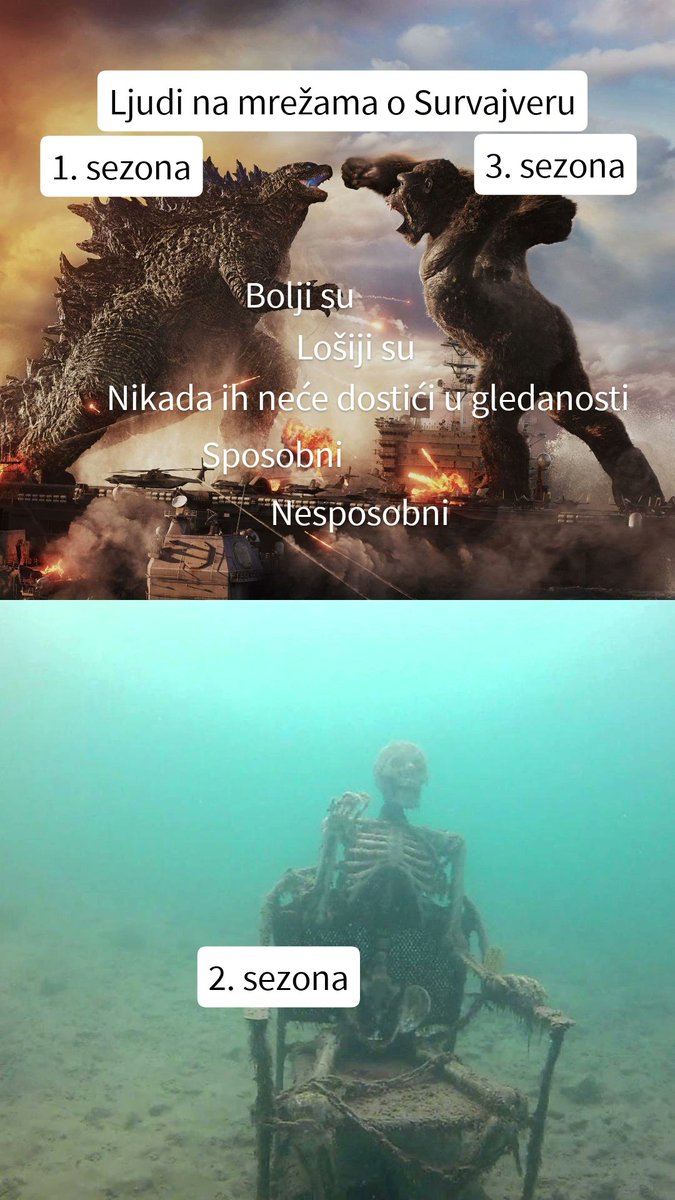 Subjektivni osećaj, sramite se, čestitam. 😅
#SurvivorSrbija 
#SurvivorHrvatska