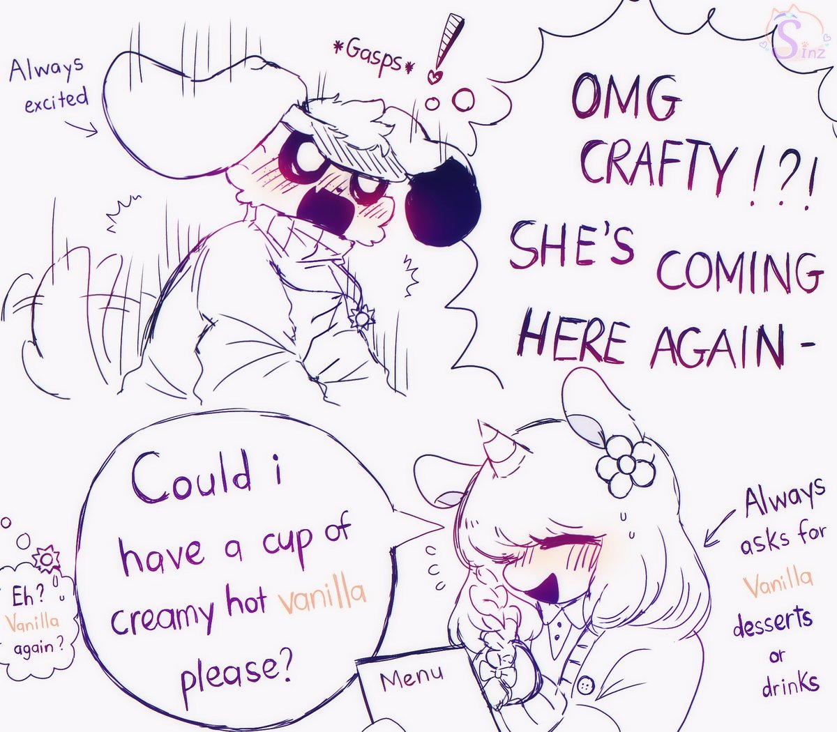 ChellawSinz's tweet photo. Here goes the first(main) couple, they have crush on each other<3
Happy White Day🤍✨️
#SmilingCritters #SmilingCrittersAU #coffeehousecrittersau #smilingcritterscoffeehouseau
#dogday #craftycorn #craftyday #dogdayxcraftycorn #craftycornxdogday https://t.co/EdTXBNtL16