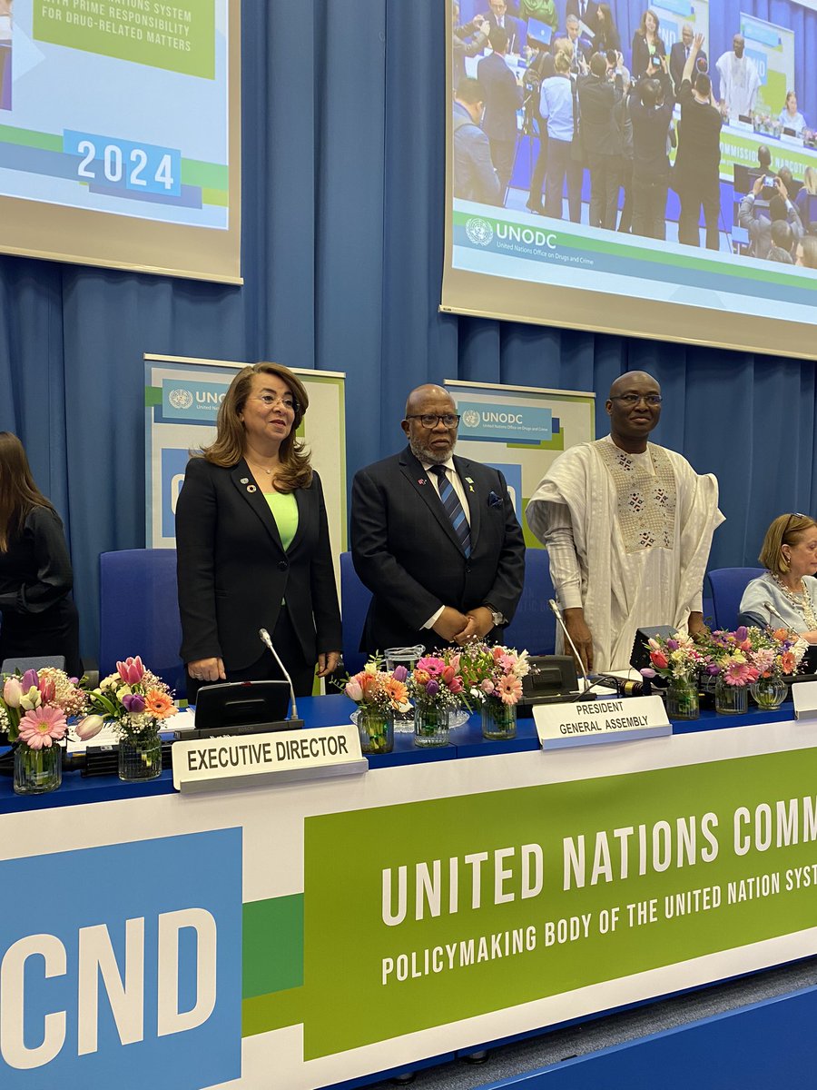 UN_PGA's tweet photo. I had the immense honour of addressing the 67th session of the UN Commission on Narcotic Drugs @CND_tweets today. We need to supercharge our multilateral and international cooperation efforts in every workstream, including effectively tackling the drugs problem. https://t.co/VMxovDaSCh