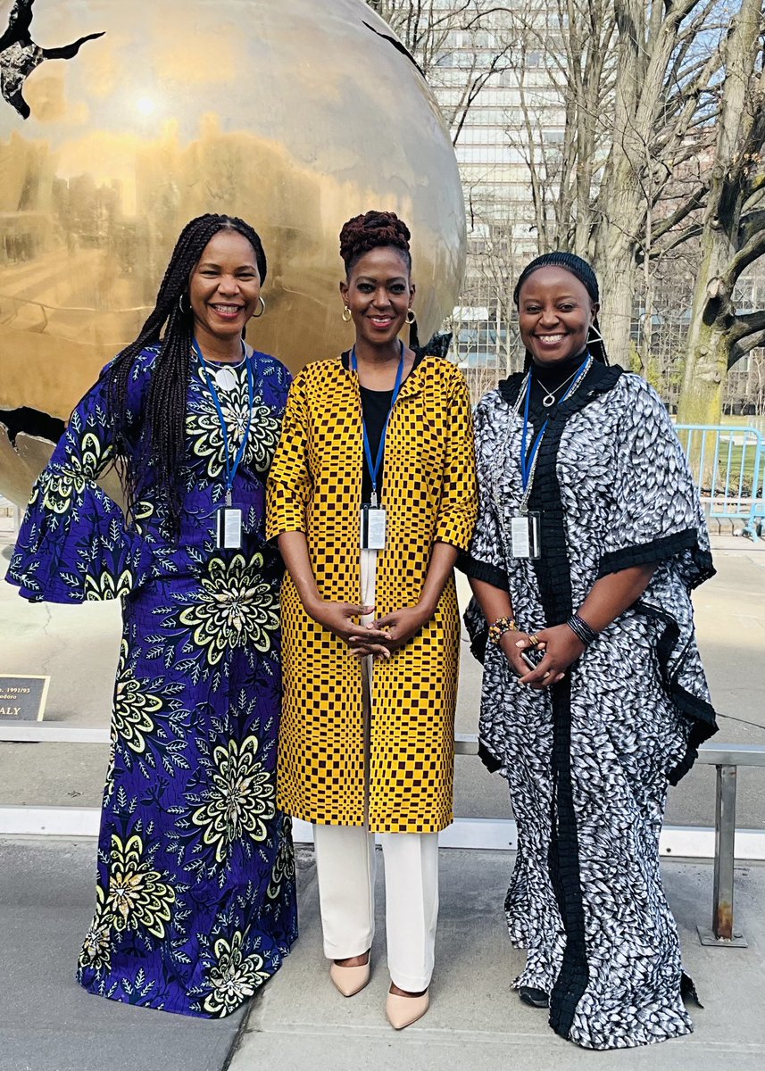 L-R: Dr. Mercy Umeri, Chair, She Forum Africa Diaspora Hub, Dr. Sindy Zemura-Bernard, Founder @saefoundation and Regional Chair, She Forum Africa Southern Africa Hub with Ms. <a href="/InimfonEtuk/">Still Walking My Talk</a> , Founder, She Forum Africa at #CSW68 ongoing at the UN HQ in New York. 
#WomensMonth #uncsw