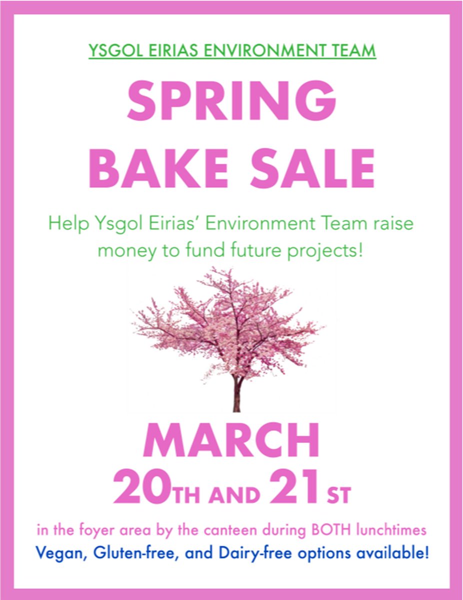 Consider supporting the Environment Team next week...
#spring #cakebaker #EnvironmentTeam