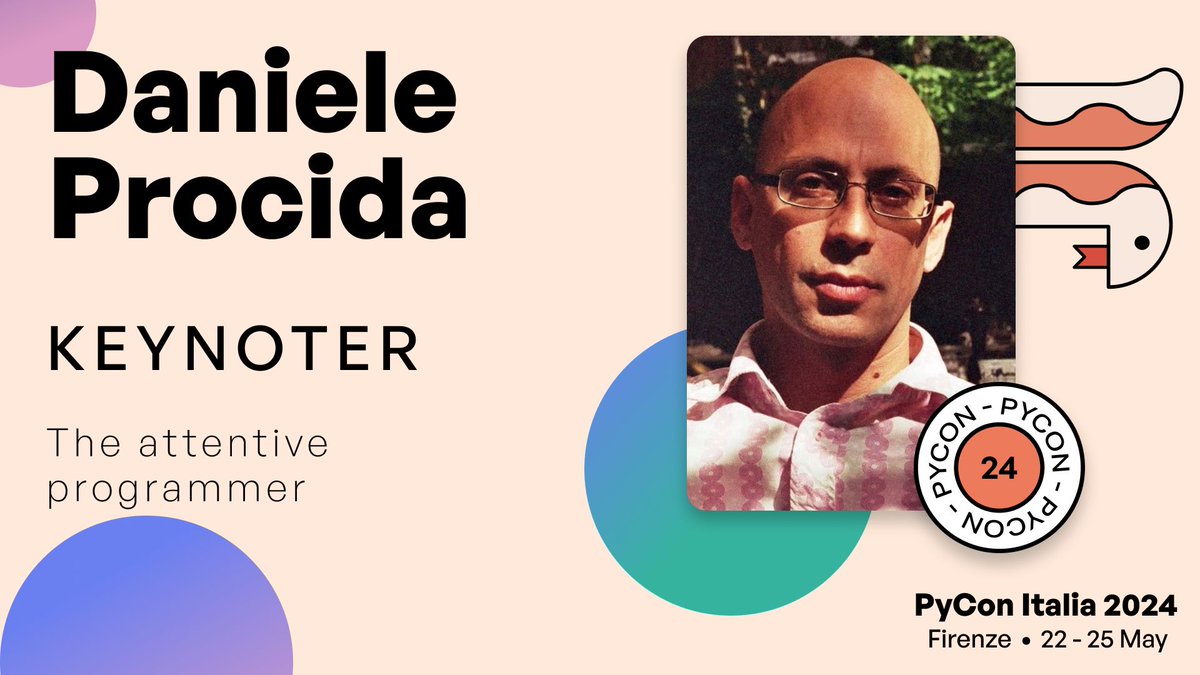 We are thrilled to announce Daniele Procida (@evildmp) as the next keynote speaker! 🎉 He is Canonical's Director of Engineering advocating for the importance of documentation, developed the Diátaxis framework and organizes conferences focusing on the pan-African Python movement