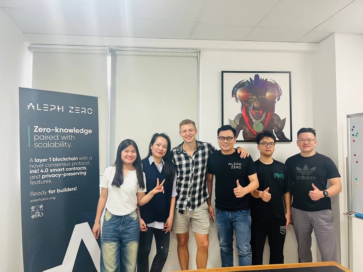 ArtZero_io's tweet image. The ArtZero team had a fantastic meeting with @Piotr_Saczuk, Head of Investments at @Aleph__Zero. We&apos;re geared up for the Aleph Zero Ecosystem Meetup and @eth_vietnam event! 🚀 

ALEPH ZERO ECOSYSTEM MEETUP
 ⏲️ Time: Friday, Mar 15 - 7:00 PM - 10:00 PM GMT+7
 🗺️ Address: 94 P. Lò…