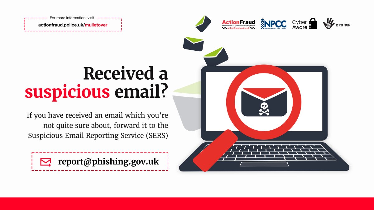 Has your organisation received a suspicious email? Protect your business with these tips from <a href="/NCSC/">NCSC UK</a>.

✅Verify sender email addresses. 
✅Think before you click on links or download attachments. 
✅ Keep your software up to date.  

Find out more👉 ow.ly/h6sB50QT1lY