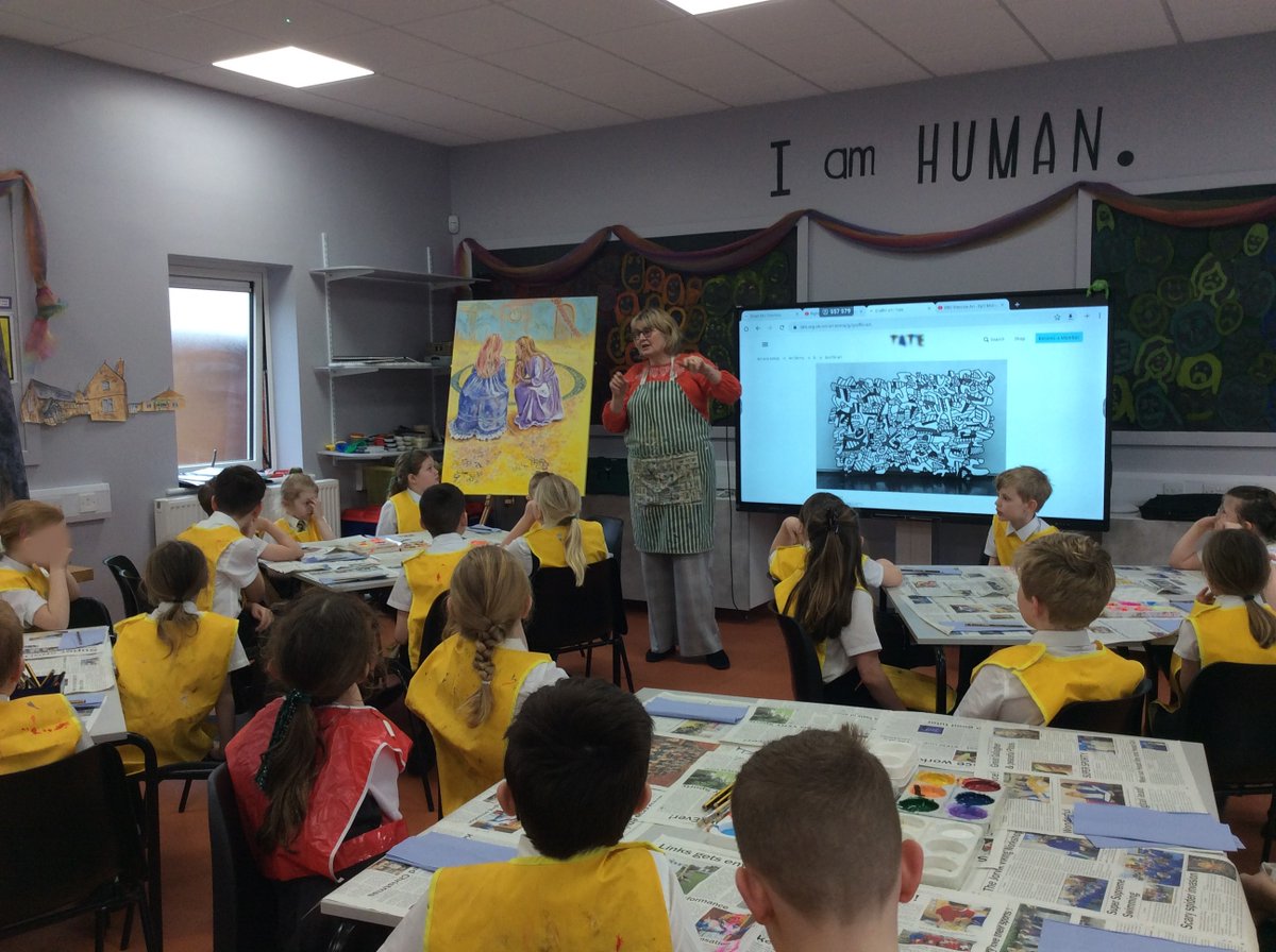 StNorbertCrowle's tweet photo. It was great to welcome artist Chris Teal to work with every class in school as we continue our work on children's rights. @UNICEF_uk https://t.co/wwRmsNMd09