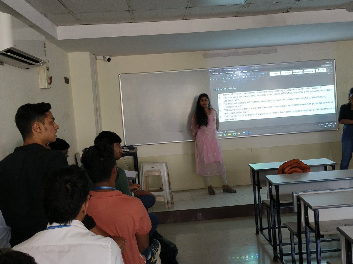 ojus_apsit's tweet photo. Debate Competition
On the occasion of the 18th Lok Sabha Elections, the Ministry of Education and the Ministry of Youth Affairs have launched the "Mera Pehla Vote-Desh Ke Liye" campaign to motivate youth participation in democracy. APSIT actively promotes this campaign. https://t.co/h9Vav651S2