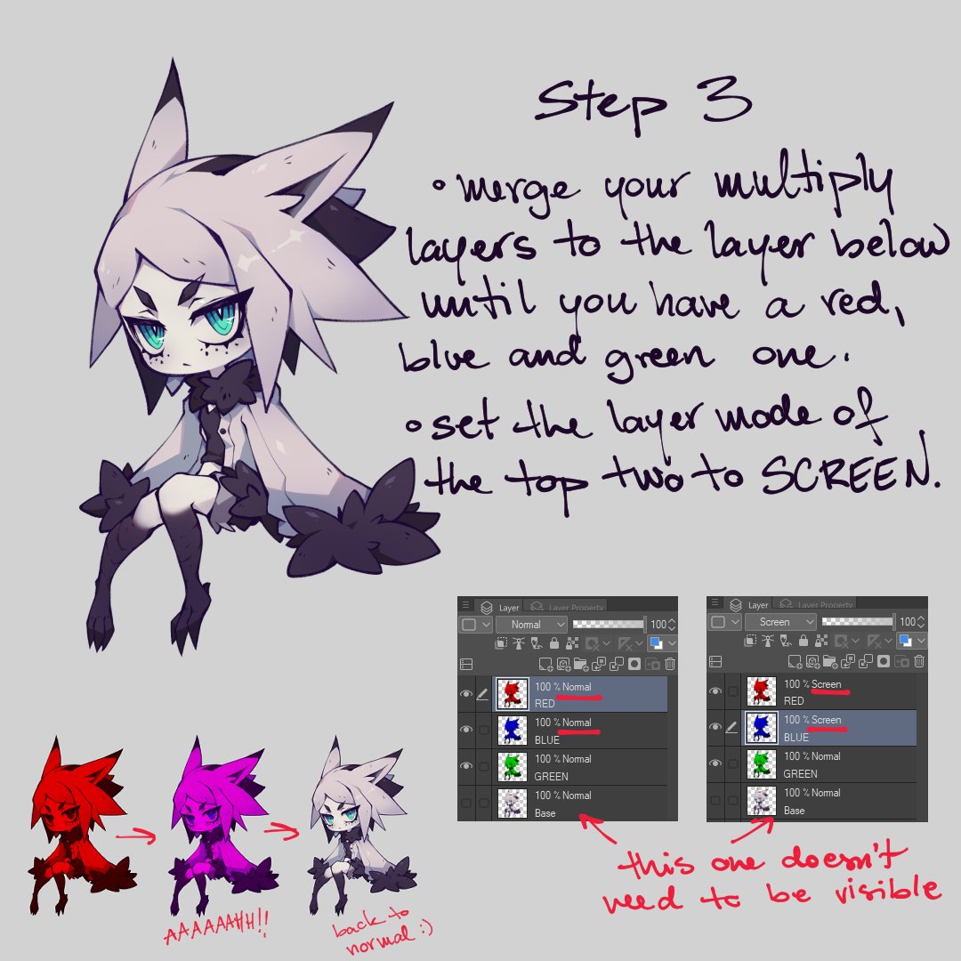 Katsuyakku_'s tweet image. I see a lot of people getting excited for the chromatic aberration filter in CSP 3 but did you know you've always been able to do it manually?
quick tutorial 👇