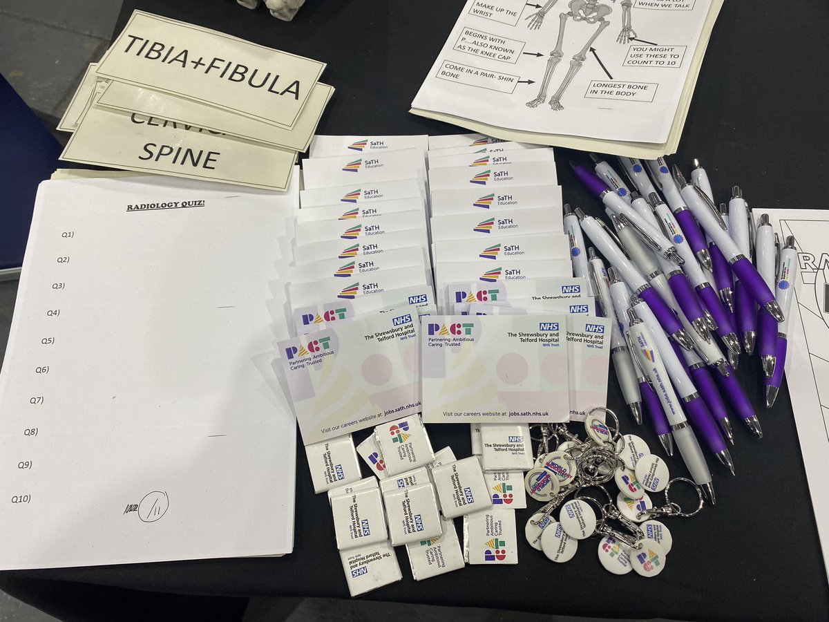 Beckywhits's tweet photo. Come and say hello to @sathNHS #radiography at our stand at #telfordskillsshow - there till 7pm, come and do our quiz and grab a free pen π𦴠https://t.co/atHnNvMIaB