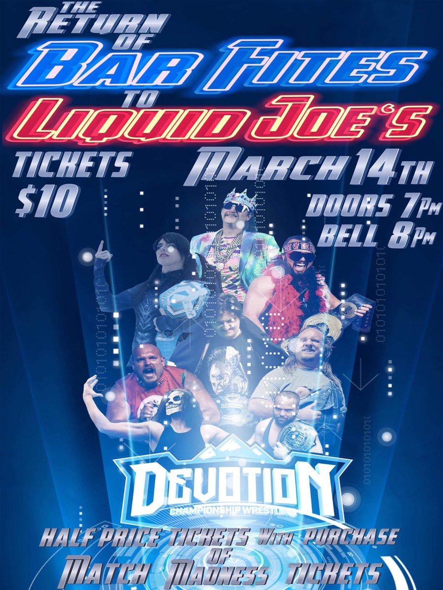 Tonight it’s going down! The return of DCW Barfites at @LiquidJoesBar ⛔️No Ring? ⛔️No Rules? ⛔️No Problem!!! Doors are at 7pm and tickets only $10. ($5 with proof of Match Madness purchase). 🎟️: eventbrite.com/e/dcw-barfites…