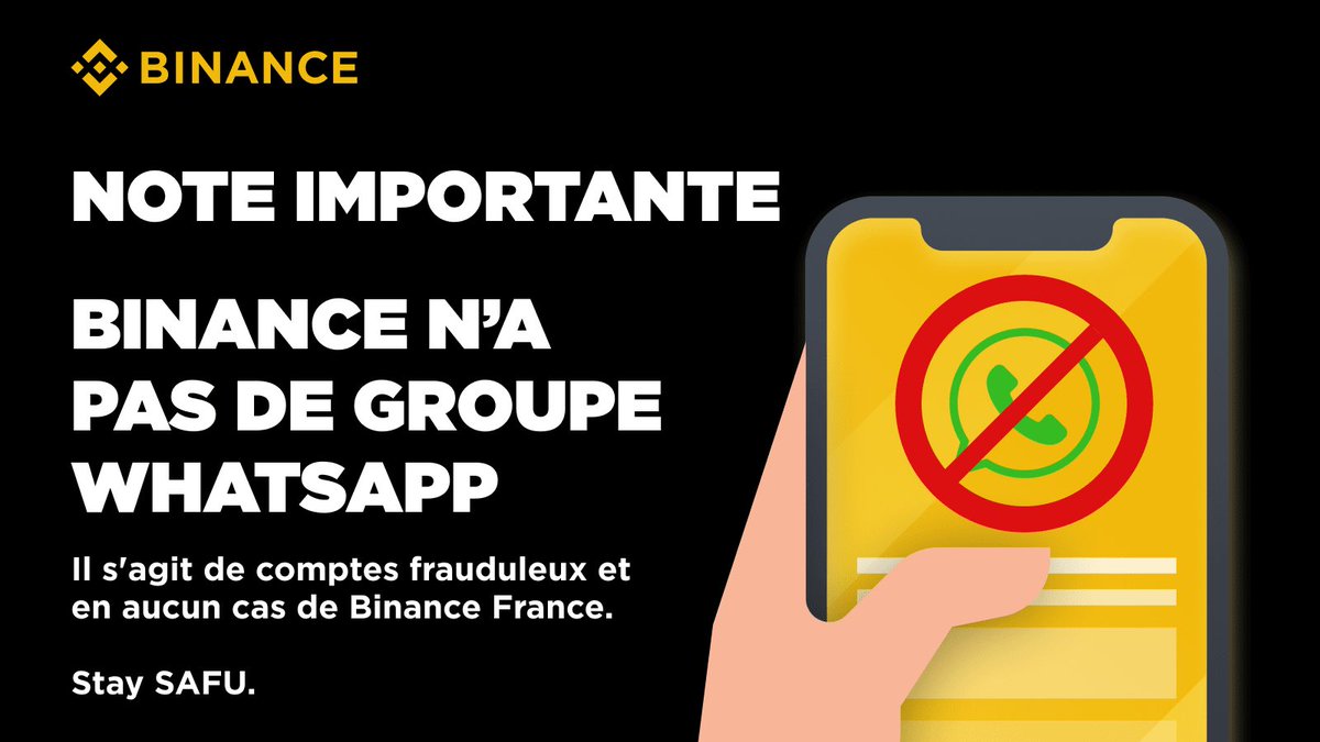 lexaMoon_crypto's tweet photo. Alerte arnaque ! Si vous êtes invités dans des whatsapp ou Telegram

#Binance n'a pas de groupe WhatsApp

De façon générale ne répondez jamais en privé c’est 100% arnaque ✅ https://t.co/Txx2w2HBIy https://t.co/ccNE4abLkl