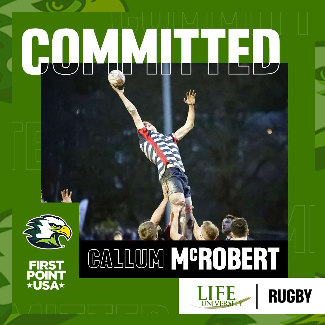 COMMITTED ✅🇺🇸🏉 Congratulations to FirstPoint athlete Callum McRobert who has committed to @LifeUniversity, one of the leading rugby programs in the country. Callum, a member of the successful @peeblesrfc U18s team and a pupil at @PeeblesHSPhysEd, will join the Eagles two-time…