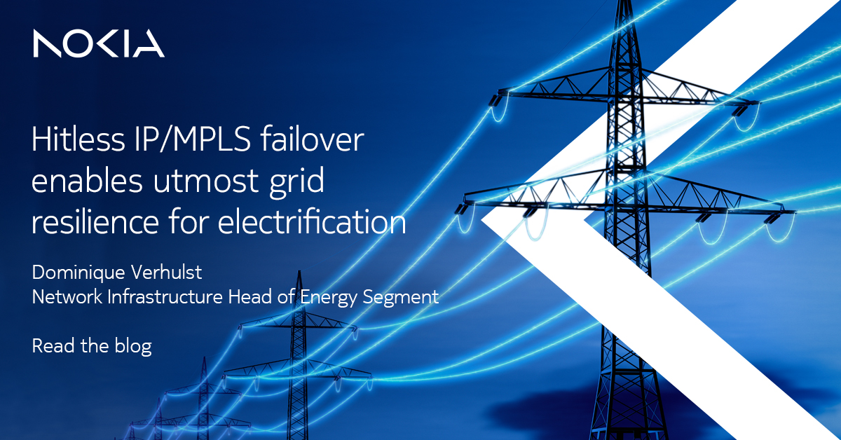 Worried about maintaining resilience after you migrate grid communications to IP/MPLS? Learn how our hitless failover innovation provides uninterrupted communications to keep differential protection relays up and running.

Read more: nokia.ly/43jU36h

#utilities #ipmpls