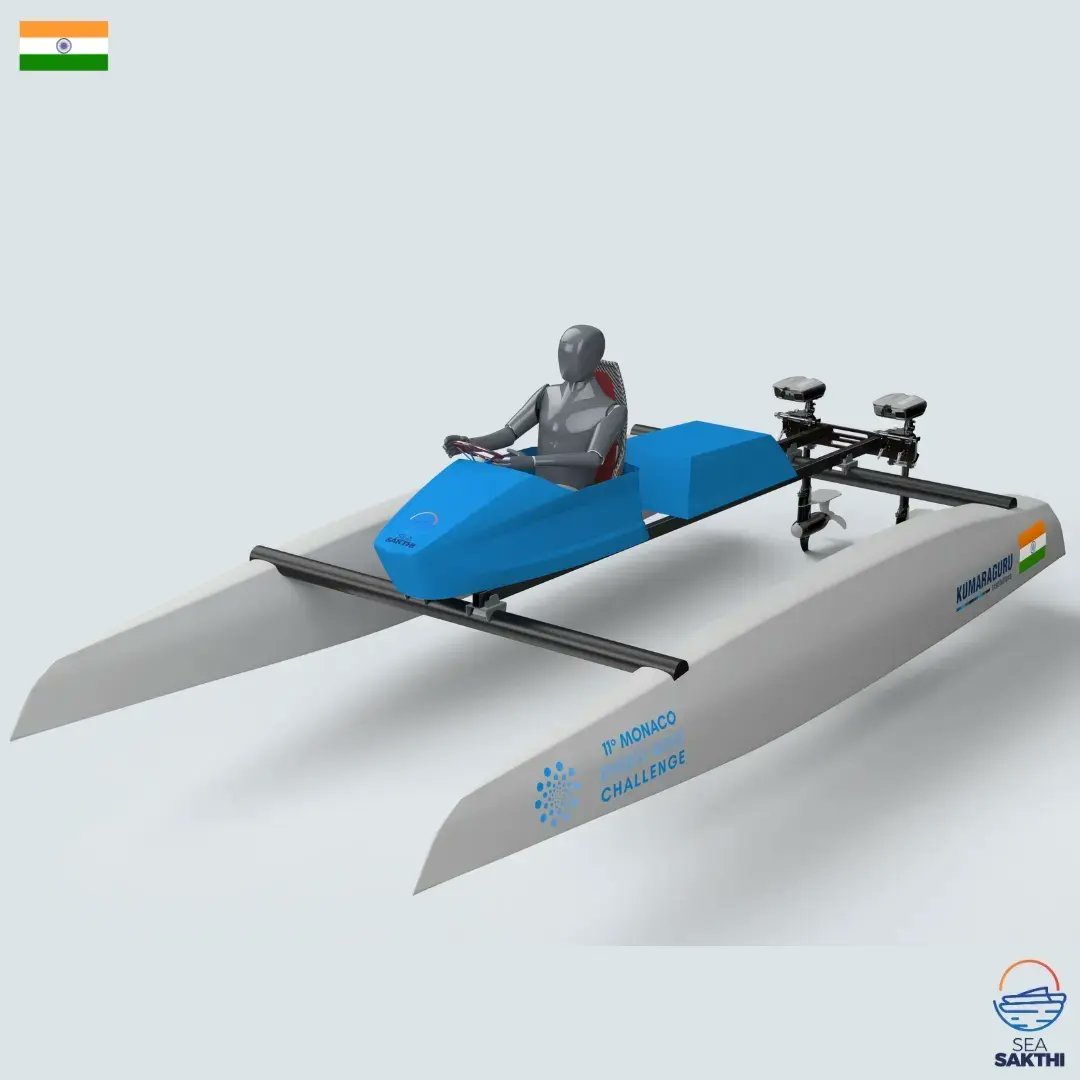 TeamSeaSakthi's tweet photo. Here is the concept sketch of Yali 3.O, #India 's first fully autonomous catamaran reviving for the third time!

#energyboatchallenge #monacoenergyboatchallenge #yachtclubmonaco #mebc2024
#energyclass #teamseasakthi #sustainability #kumaragurucollegeoftechnology
#kct #kct84 https://t.co/RMcjQBVJq2