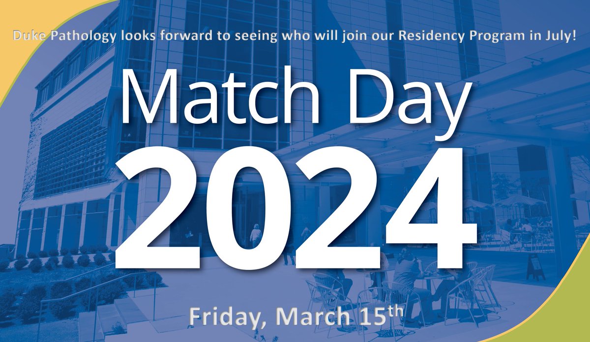 Tomorrow's the day! We forward to seeing who will be joining us as #Pathology residents @DukeMedSchool in July! #MatchDay2024