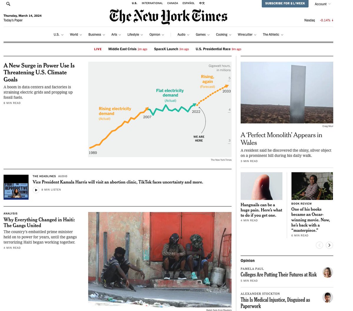 packyM's tweet photo. SpaceX pulls off one of the greatest feats in human history. Let's check on the media reaction, they must be so pumped... 

Oh. 

I wonder why people are depressed about the state of the world. https://t.co/WFlvWqI6Qa