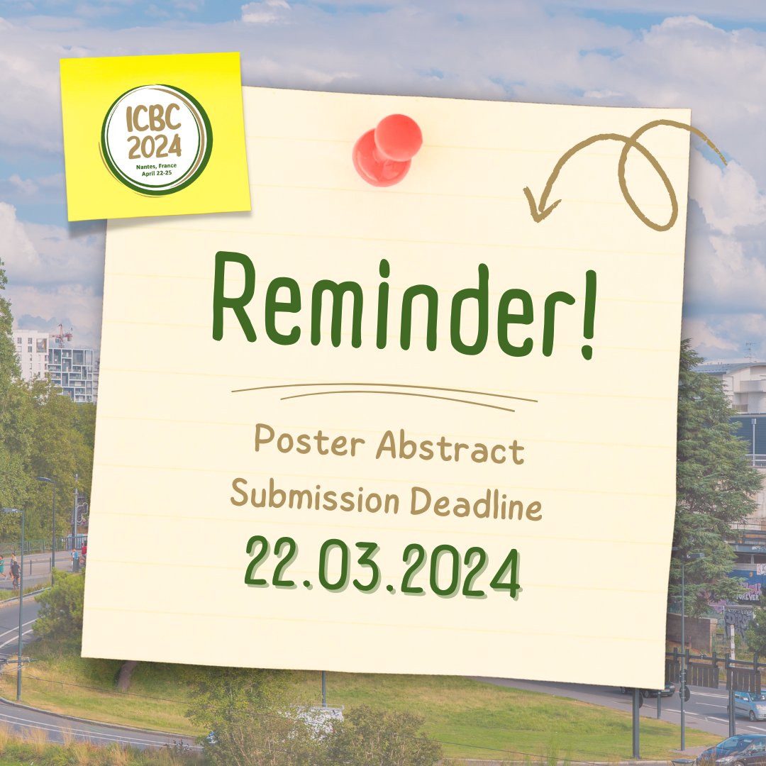 📢 Deadline Alert! 🚨

Just a friendly reminder that the poster abstract submission deadline for #ICBC24 is coming up on March 22, 2024 (next Friday). 

🔗 Submit your poster abstracts now: bit.ly/ICBC24-R

#ICCcereals #CerealScience #AbstractDeadline #Conference