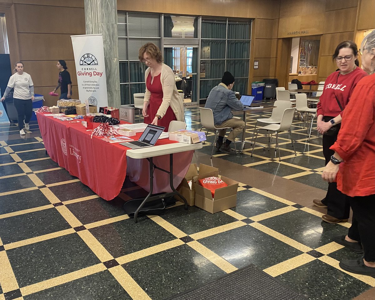 It’s March 14th, which means it’s Pi Day AND #CornellGivingDay. Goodies and info on all the good things that generous giving does for the Library out for some fun browsing pleasure in the Mann Lobby today. Come chat with us!