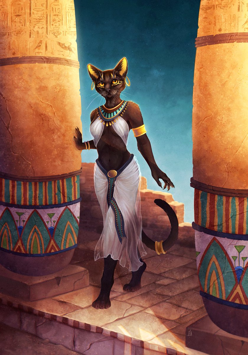 Sunrise ☀️ My own interpretation of Bastet, the ancient Egyptian goddess.