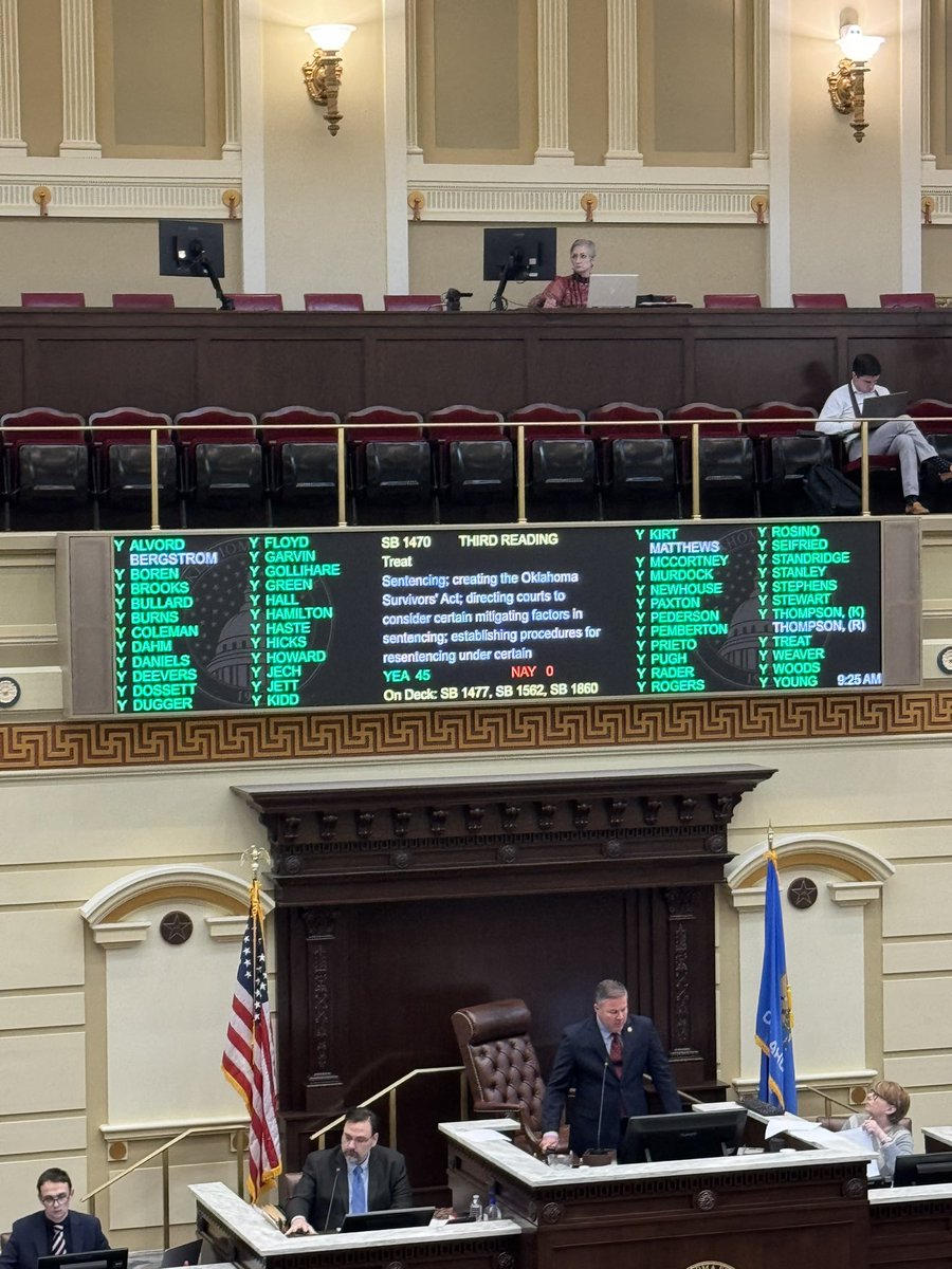 The Oklahoma Domestic Violence Survivor Justice Act Passes the Senate floor 45-0. What a wonderful day! @FreeAprilW @OK_Appleseed @SentencingProj