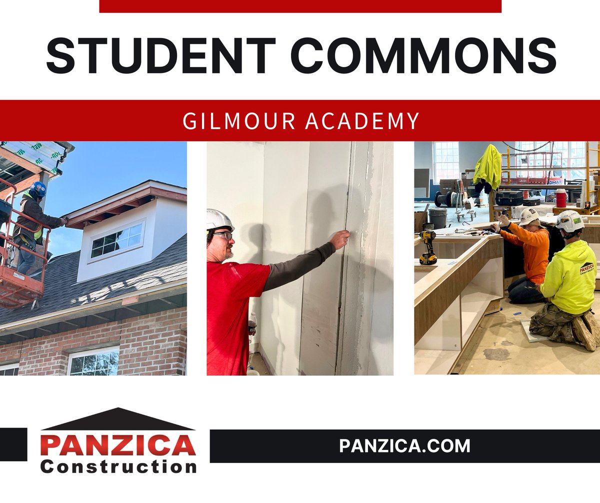 The crew at Gilmour Academy in Gates Mills is completing the exterior and continuing interior spaces for the expansion of the campus dining facility!