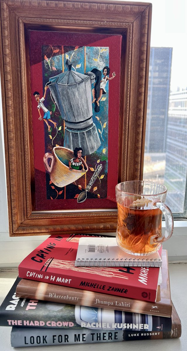 From our neighborhood of hi-rises to #SF’s enviable Garden District. Tea, books & vintage B.Hutch painting — Off the Shelf. Hail ⁦@RollOverEasy⁩ on warm springtime day in #NYC too