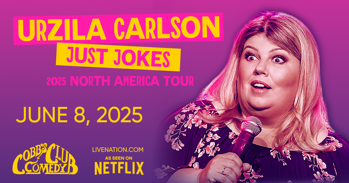 Cobb's Comedy Club (@cobbscomedyclub) on Twitter photo The <a href="/UrzilaCarlson/">Urzila Carlson</a> show previously scheduled on May 2nd, 2024 is now rescheduled to June 8th, 2025. All previously purchased tickets will be honored at the new date. Please reach out to your original point of purchase for refunds. The <a href="/UrzilaCarlson/">Urzila Carlson</a> show previously scheduled on May 2nd, 2024 is now rescheduled to June 8th, 2025. All previously purchased tickets will be honored at the new date. Please reach out to your original point of purchase for refunds.