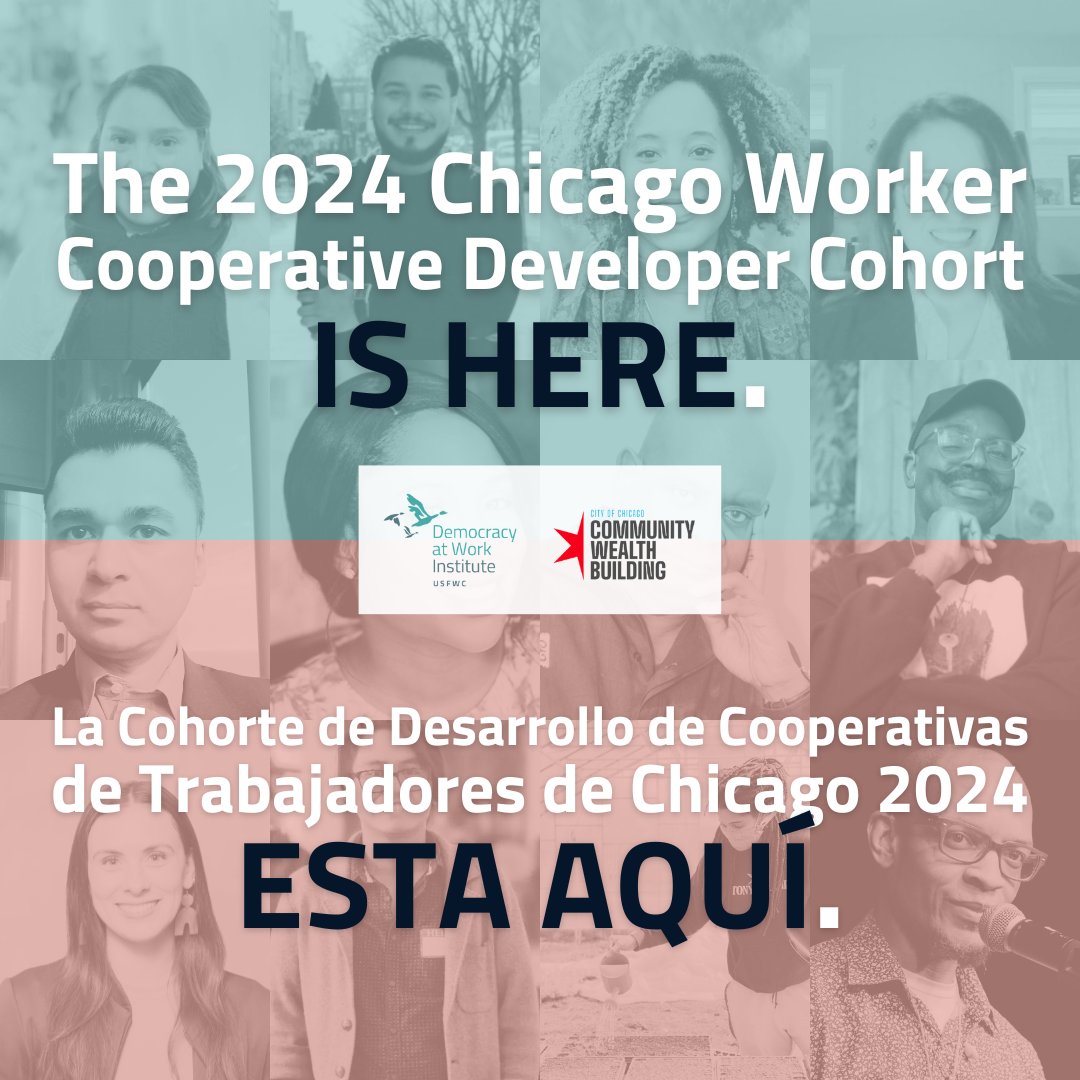 🚨We're launching the 2024 new Worker Cooperative Developer Cohort! 🚨 ¡Estamos lanzando la nueva Cohorte de Desarrollo de Cooperativas de Trabajadores! institute.coop/blog/meet-lead… #DAWI #DemocracyAtWork #DemocracyAtWorkInstitute #ChicagoCohort