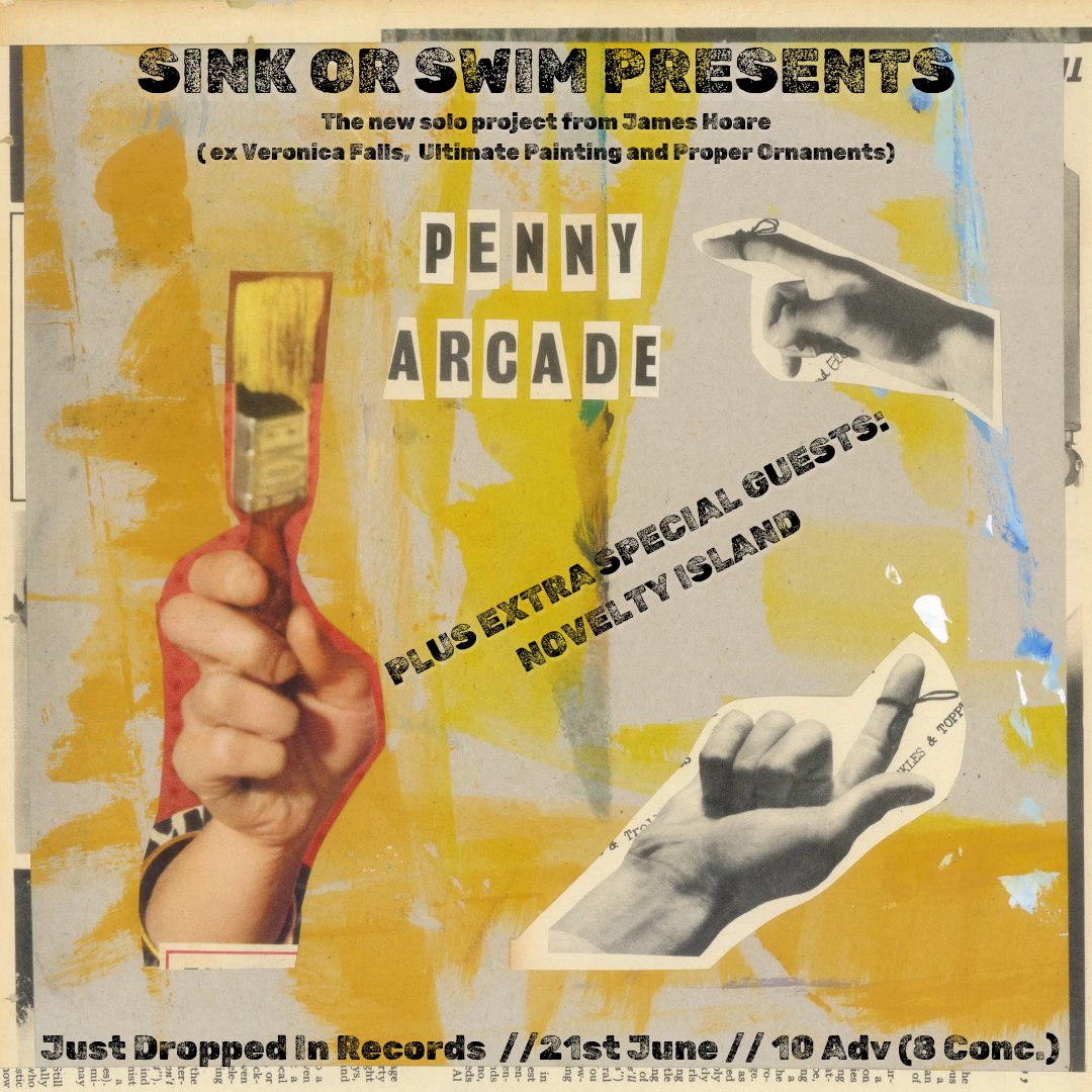 Excited to announce that Penny Arcade (James Hoare - Veronica Falls/Ultimate Painting/Proper Ornaments) will be gracing the stage to present songs from his debut album 'Backwater Collage' Support comes from Liverpool Psych Pop legend @_noveltyisland (who is 👌) Tickets in Bio