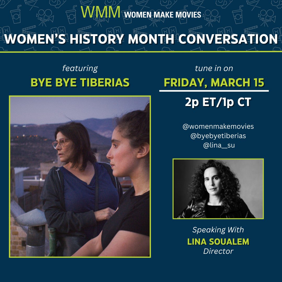 Tomorrow at 2p ET! Join us for a moving conversation with Lina Soualem, director of the internationally acclaimed film, BYE BYE TIBERIAS. Listen on Instagram, @womenmakemovies, for an enlightening conversation about women's empowerment, storytelling, and staying true to purpose.