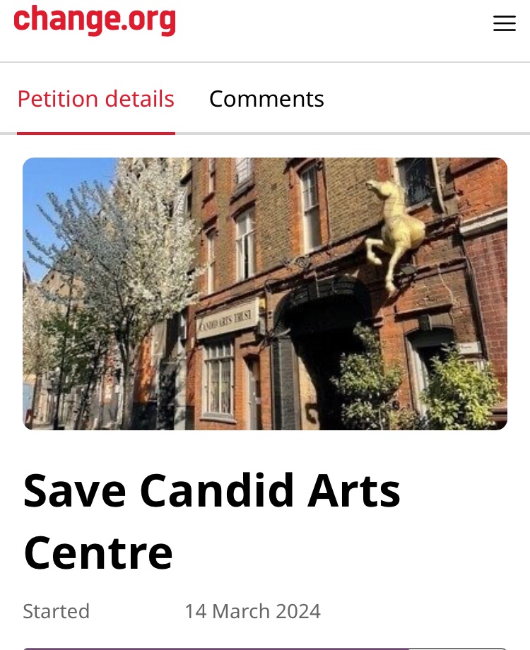 Please sign the petition to save Candid Arts 
change.org/p/save-candid-…
The Angel Square Development
Is Killing Candid Arts Centre
Without compensation or support Candid Arts faces closure on 31 March 2024

 #islington #islingtonlife #islingtongazette #islingtontribune