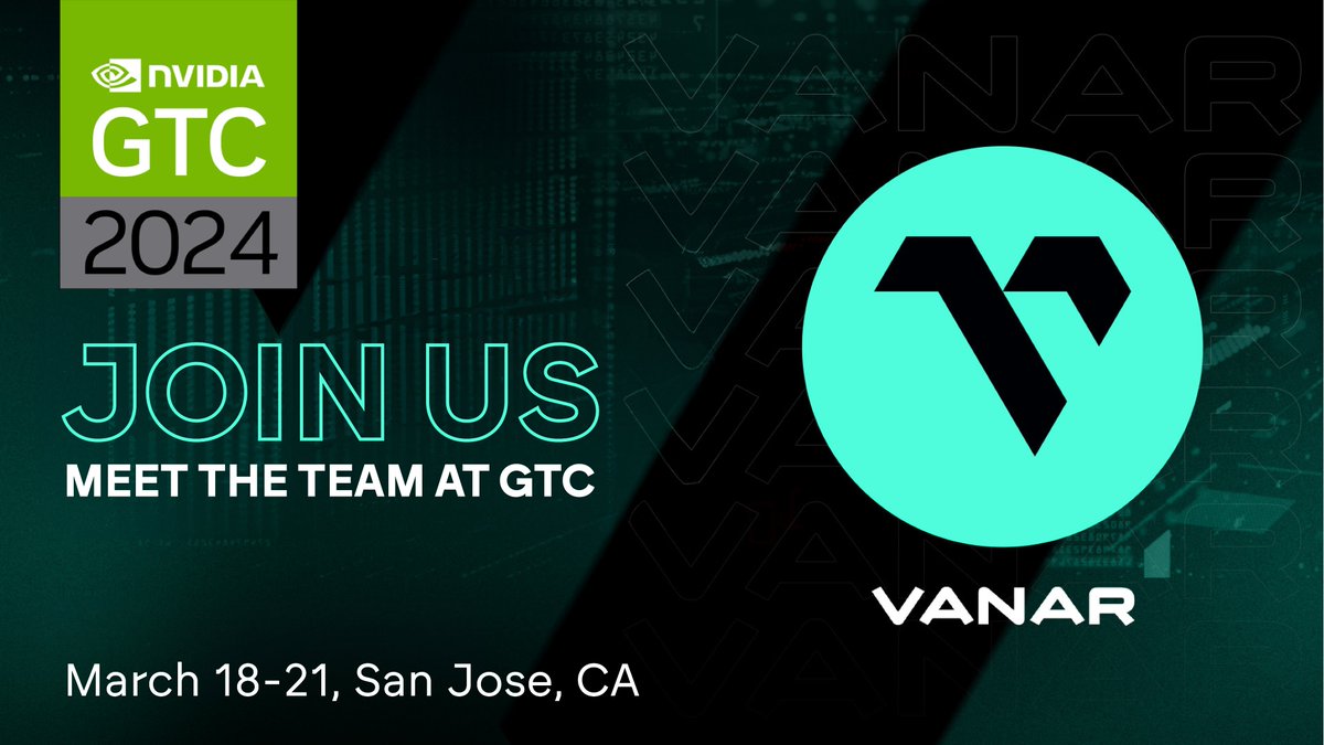 Join Vanar at the <a href="/NVIDIAAI/">NVIDIA AI</a> GTC conference! 

Send us a DM if you are in town and let’s connect!  #GTC24

nvidia.com/gtc