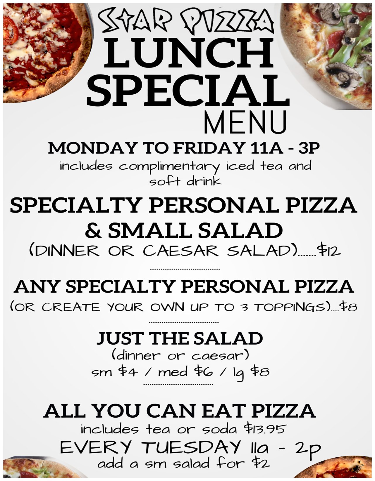 Four star pizza just eat sale