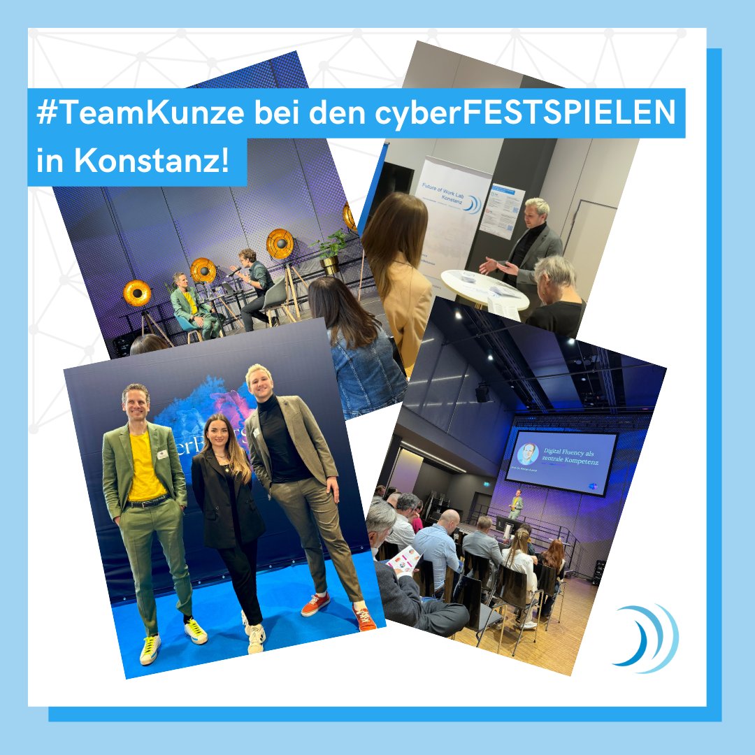 KNFutureWorkLab's tweet photo. #TeamKunze freut sich, Teil der #cyberFESTSPIELE von @cyberLAGO zu sein. Neben dem Vortrag von Florian Kunze über #DigitalFluency präsentieren wir den #DigiREADY und den #DigiMONITOR - zwei Produkte aus der Zusammenarbeit mit der @AgenturQ und der @UniKonstanz! https://t.co/HIrm5MD7fg