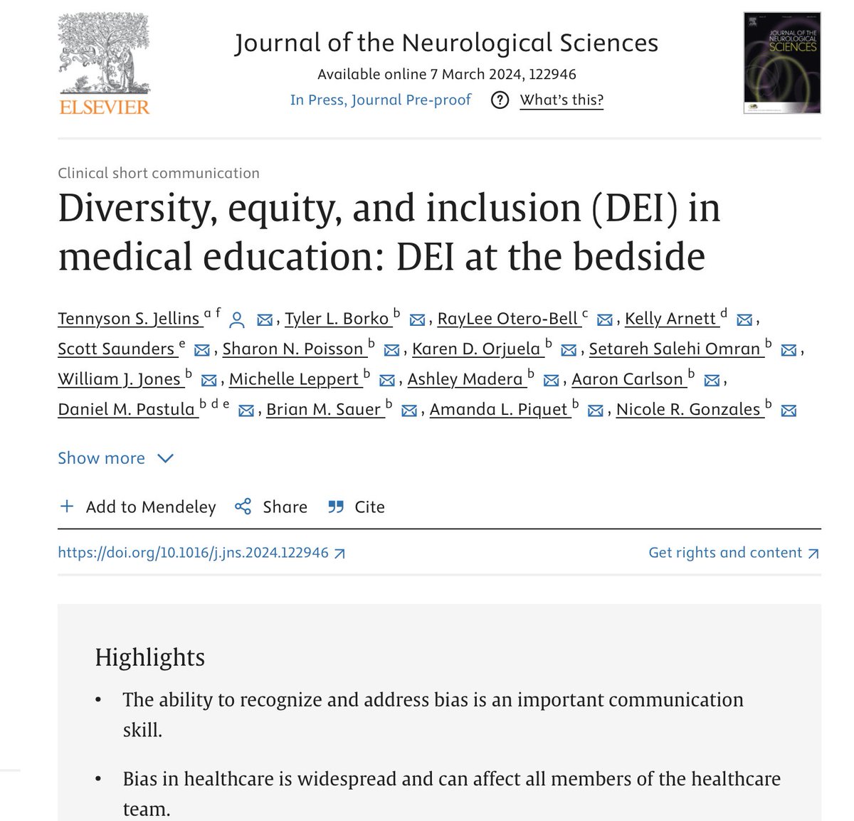Karen Orjuela Traslaviña, MD. MSCR, MBA (she/ella) (@drkarenorjuela) on Twitter photo Denver has the perfect weather today ❄️ to dive 🤓 into our new publication: 'Diversity, Equity, and Inclusion (DEI) in Medical Education: DEI at the Bedside,' led by Professor @neuro_nrg. Huge admiration for our <a href="/CUInternalMed/">CU Internal Medicine</a> resident Dr. Jellins and team @CUDEICEAnschutz 👇 Denver has the perfect weather today ❄️ to dive 🤓 into our new publication: 'Diversity, Equity, and Inclusion (DEI) in Medical Education: DEI at the Bedside,' led by Professor @neuro_nrg. Huge admiration for our <a href="/CUInternalMed/">CU Internal Medicine</a> resident Dr. Jellins and team @CUDEICEAnschutz 👇