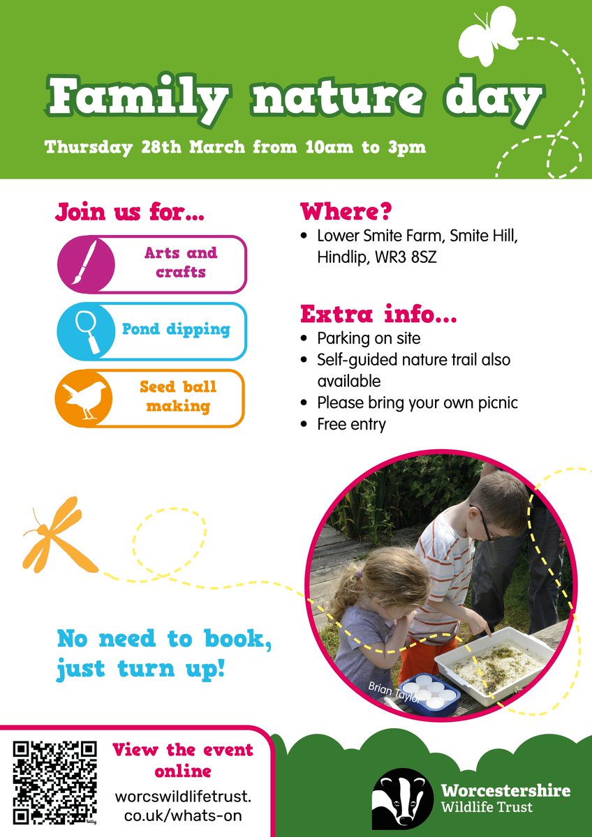 SAVE THE DATE 📆 
Looking for activities during the Easter holidays? Join us at #LowerSmiteFarm on Thursday 28th March for our family nature day! 👇 
worcswildlifetrust.co.uk/events/2024-03…