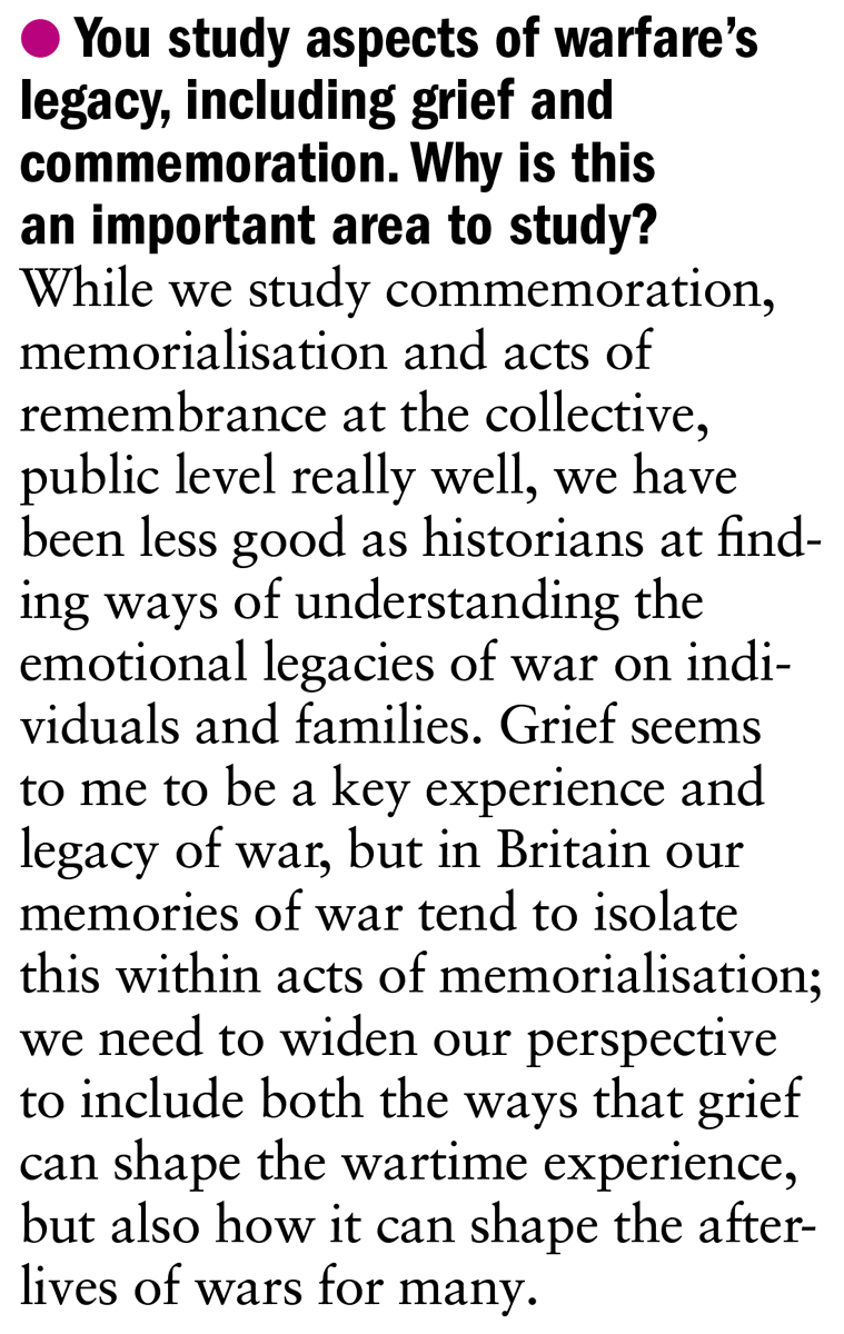 .@LucyNoakes1, historian at @Uni_of_Essex and president-elect of @RoyalHistSoc, discusses studying the 20th-century experience of war, remembrance and grief bit.ly/48SUeH0