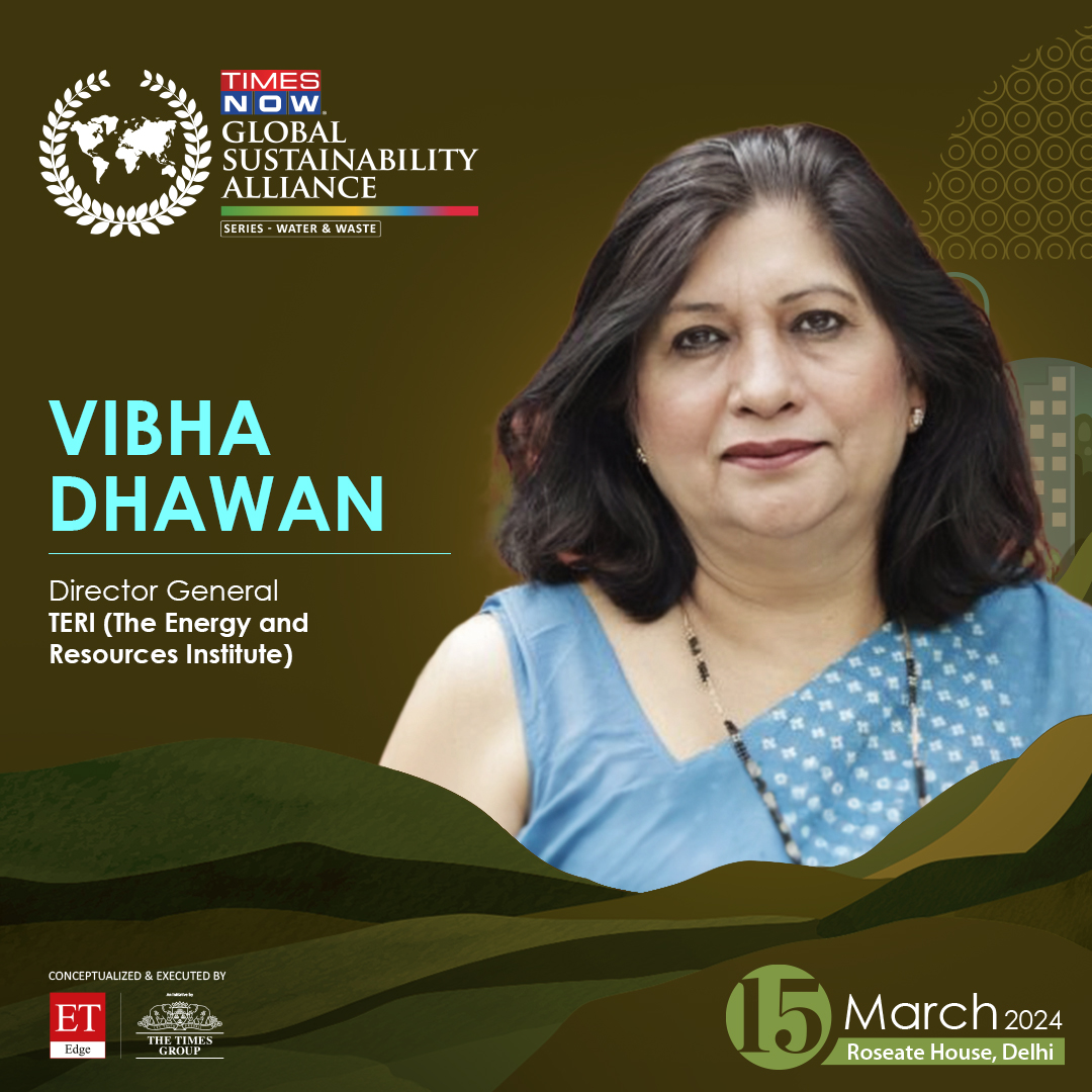 It is our pleasure to announce that @DrVibhaDhawan, Director General, @teriin, will be one of the esteemed speakers at the TIMES NOW Global Sustainability Alliance – Water and Waste Management Summit. #GSAWaterandWaste2024 #GSA