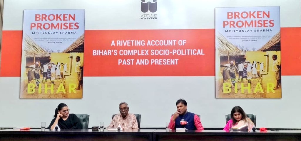 #CCIEvents Book Launch - 'Broken Promises' authored by @MrityunjayS7 attended by @PavanK_Varma and other eminent dignataries today. #books @AdvaitaKala @tuhins @WestlandBooks #Bihar