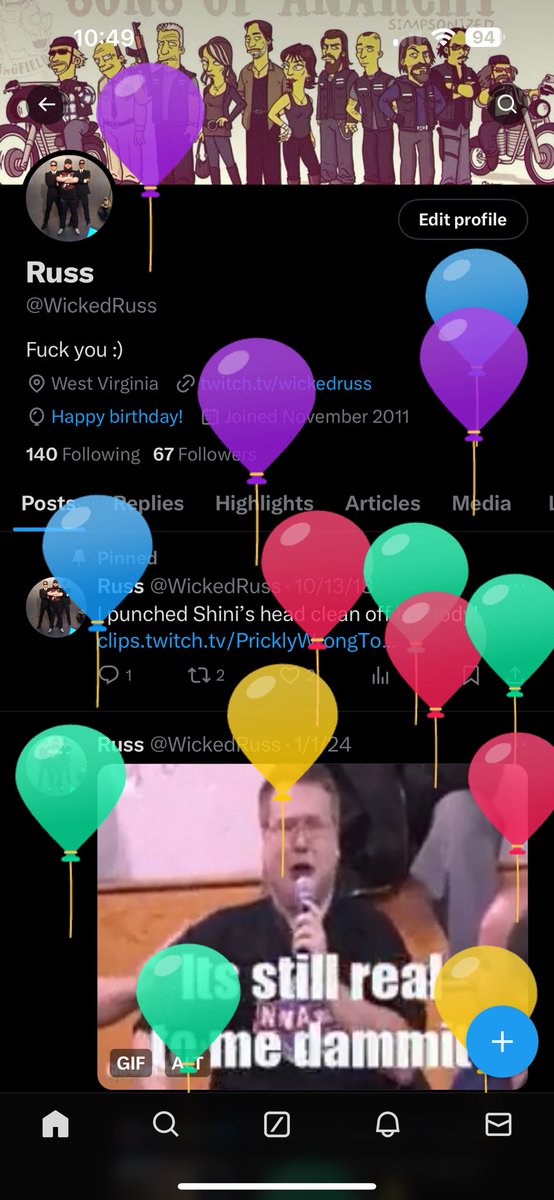 WickedRuss's tweet photo. Welp 4 more years till 40, it’s all downhill from here https://t.co/hbLo4crVmP