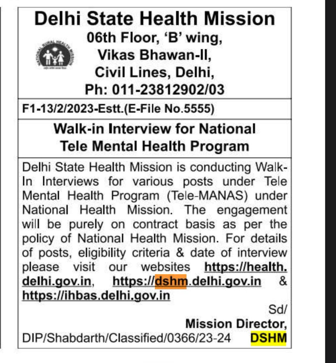 #BreakingNews 💥 We're seeking dedicated #Counsellors & staff to join our mission in transforming mental health care. If you meet the criteria and are passionate about making a positive impact, this is your call to action! 🌈 #JobAlert #mentalhealth #DelhiNews #TeleMANAS 📞 14416