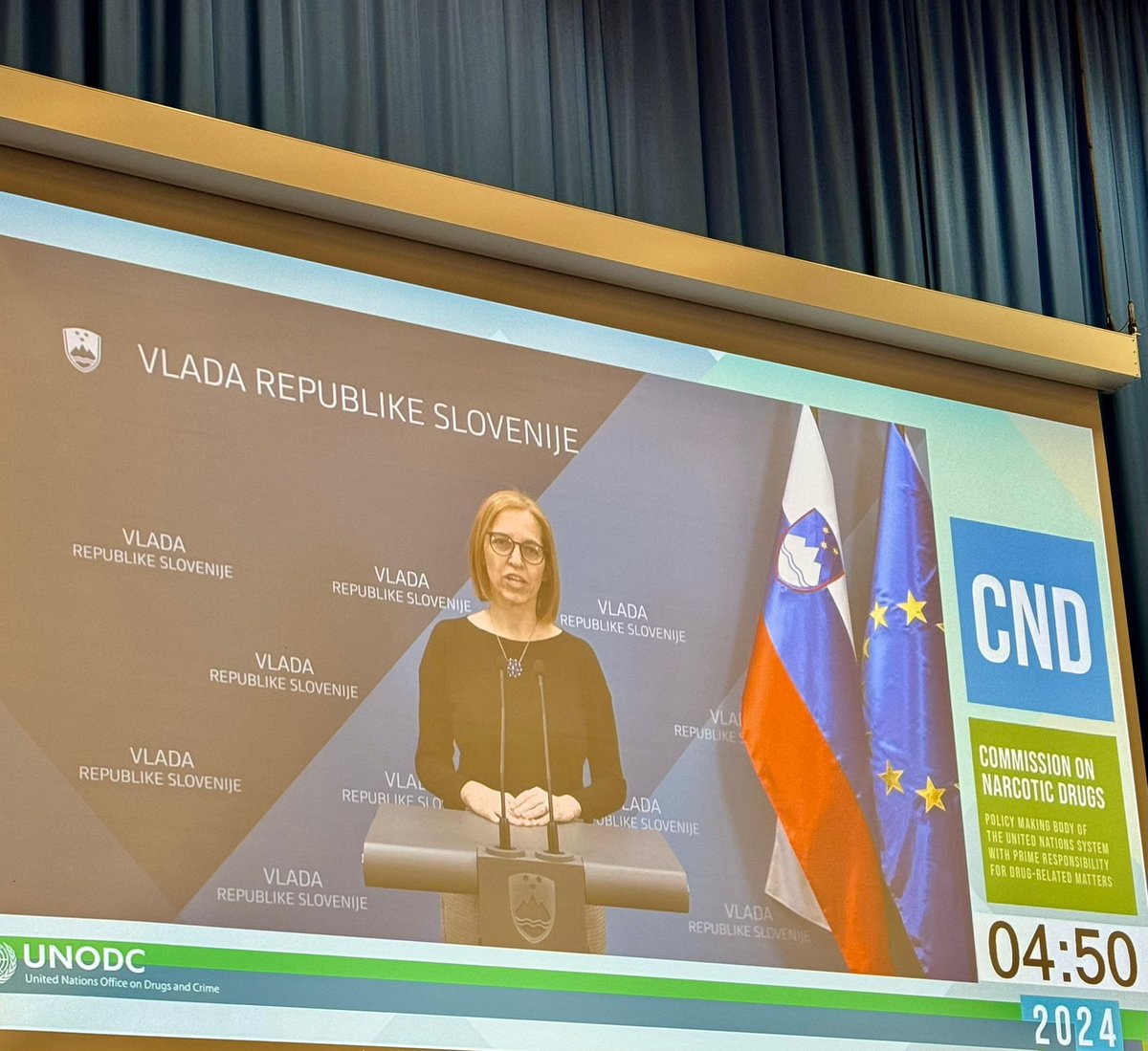Minister Valentina Prevolnik Rupel in her speech at the #CNDHighLevelWeek underscored the importance of early prevention and protection of children and families. Therefore 🇸🇮 in #Pledge4Action commits to enhance #DrugPrevention, treatment & recovery programs in the next 4 years.