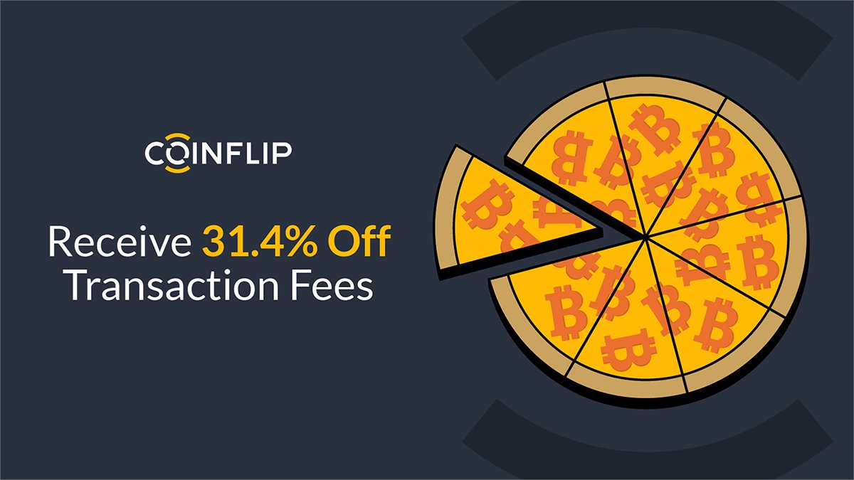 Grab a slice of the Bitcoin Pi(e)! CoinFlip is celebrating Pi Day with a  special offer: The first 314 customers to use discount code PI314X at an ATM  OR with CoinFlip Preferred
