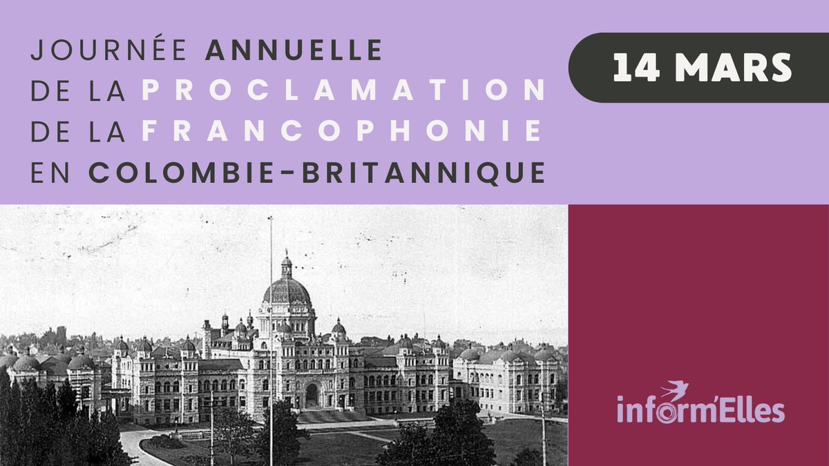 Participez-vous à la marche de célébration de la francophonie vers l'Assemblée législative?

Inform'Elles y sera pour filmer un vox pop et recueillir des témoignages de #FemmesFrancophones 🧡

📆 Quand? 14 mars à 10h 
📍 Où? 2-1218 rue Langley (Société francophone de Victoria)