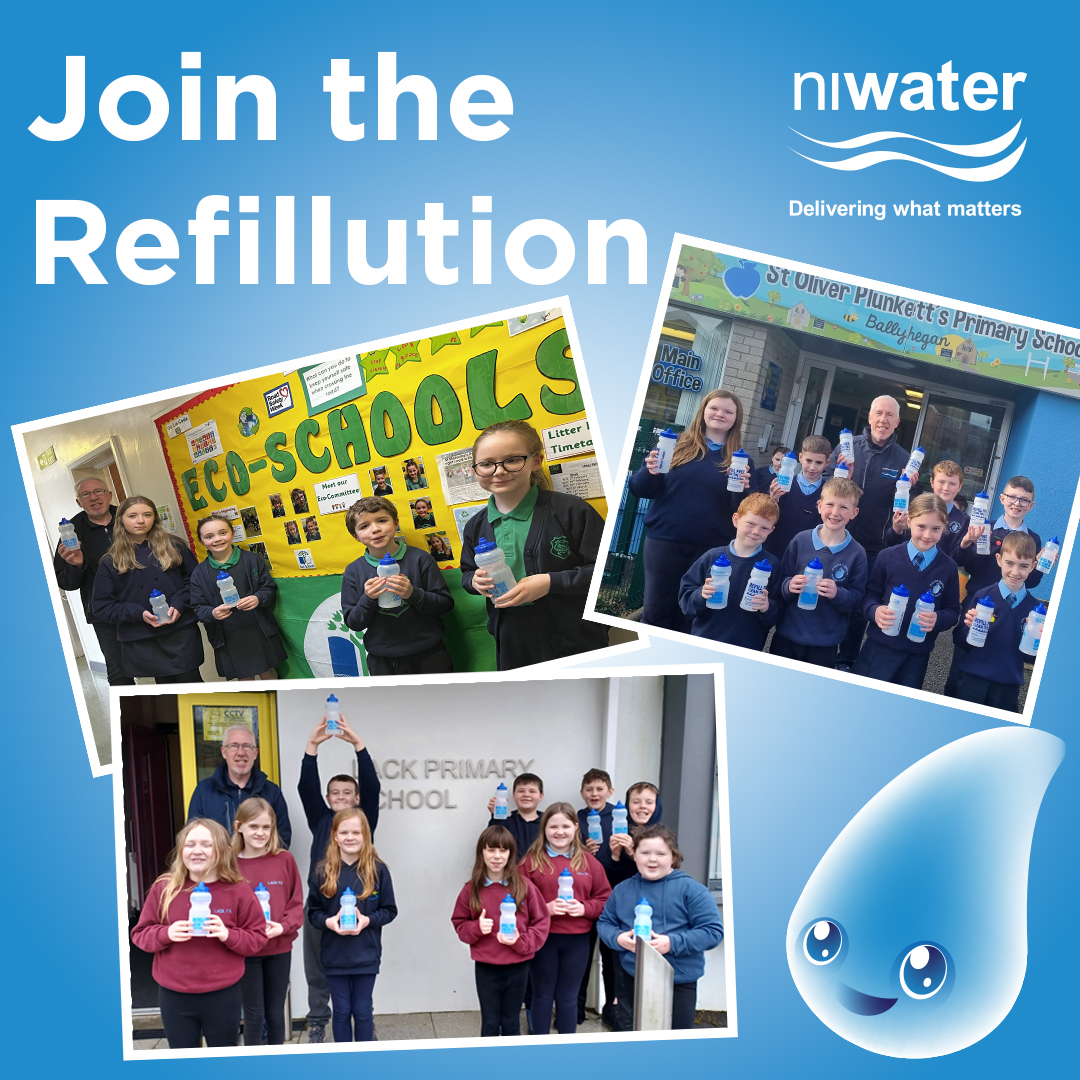 niwnews's tweet image. Our education team had a fantastic time visiting Lack PS, Enniskillen, St Malachy&apos;s PS, Coleraine and St Oliver Plunkett&apos;s PS, Loughgall to spread the word about #Refillution!

niwater.com/refillution-jo…