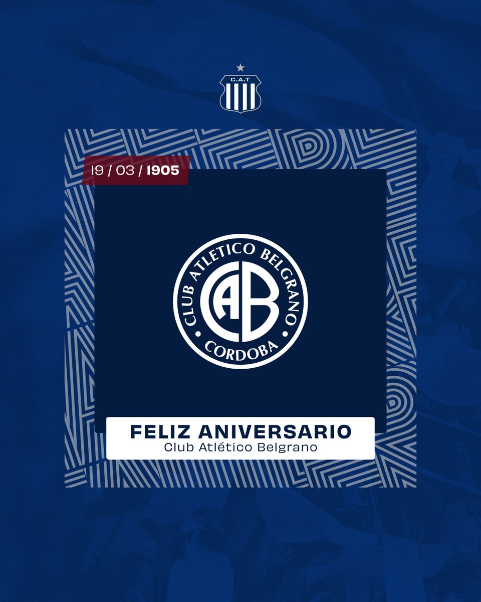 CATalleresdecba's tweet photo. El Club #Talleres felicita al Club Belgrano por su 119° aniversario ¡Feliz cumpleaños! 🎂🎉 https://t.co/r2xErVs6p5