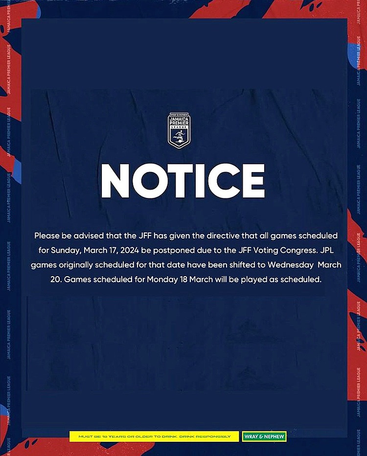 Attention Treasure Beach FC fans! 🚨 Our game against Waterhouse FC has been rescheduled for next week Wednesday. Stay tuned for updates and check out our important notice regarding the change. ⚽️

#TreasureBeachFC #Jamaica #PremierLeague