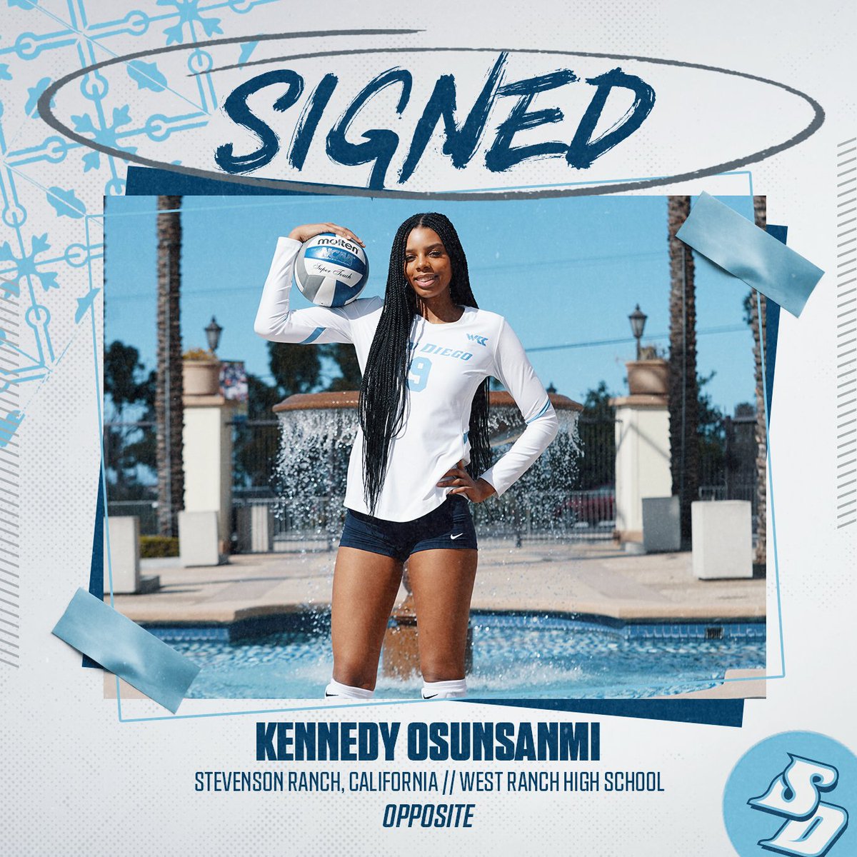 Officially official. Join us as we welcome incoming freshman opposite Kennedy Osunsanmi to San Diego! 🗞: bit.ly/3v1URQL #GoToreros